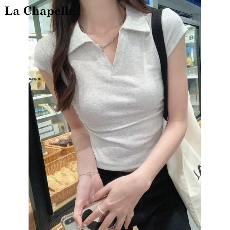 La Chapelle Women's Short Sleeve Slim Fit Polo T-Shirt