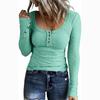 Autumn Long Sleeve T-shirt Y2K T-Shirt Vintage V-neck Streetwear Tees Womens Button Top Top Clothes Pullover Women29570