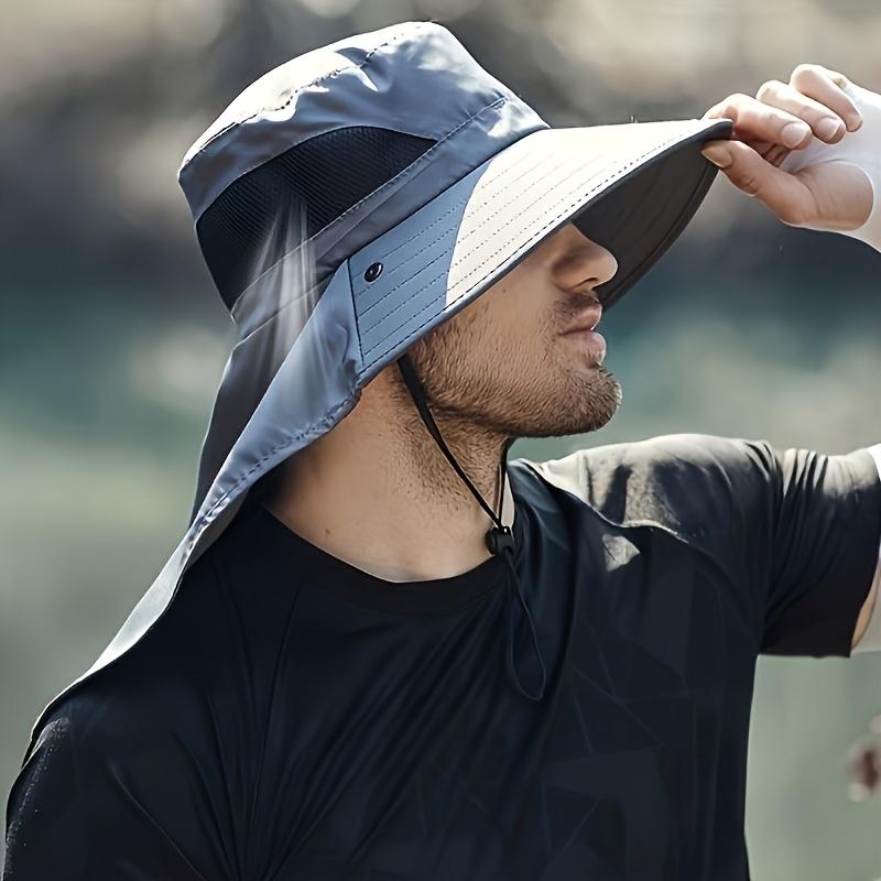 1pc Men's Sun Protection Fishing Hat with Face Cover - UV Shield for Summer & Mountaineering