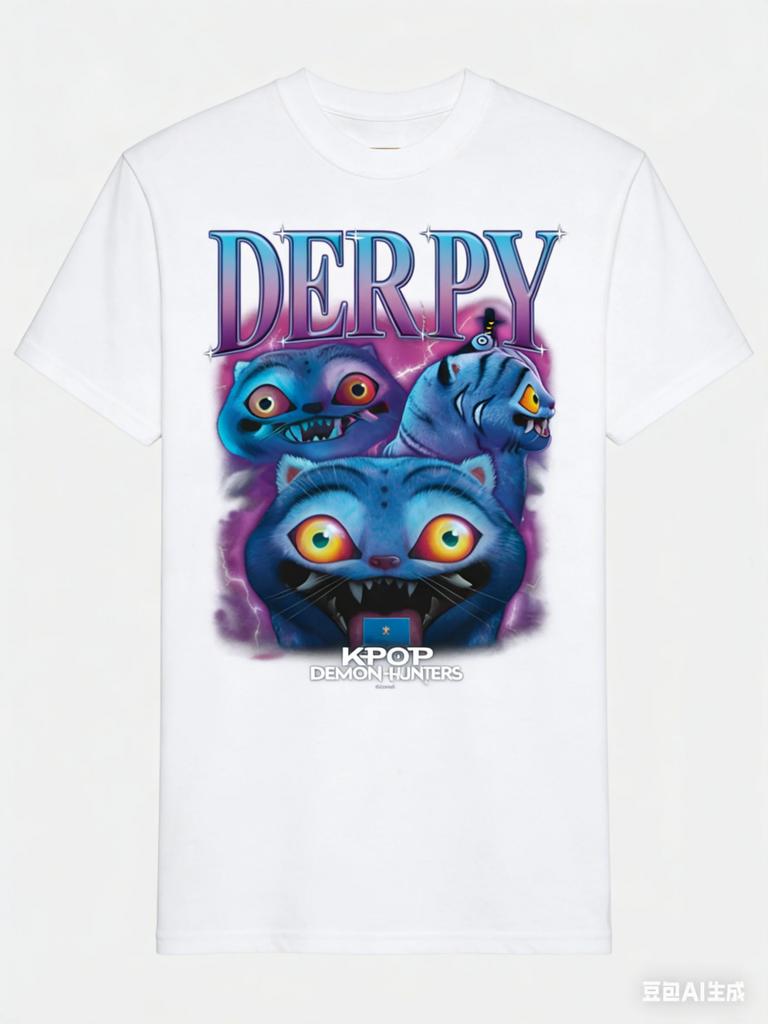 KPop Demon Hunters Derpy Heartthrob T-Shirt Summer Men's and Women's Clothing Hip-hop High Quality Short Sleeved T-shirt Unisex