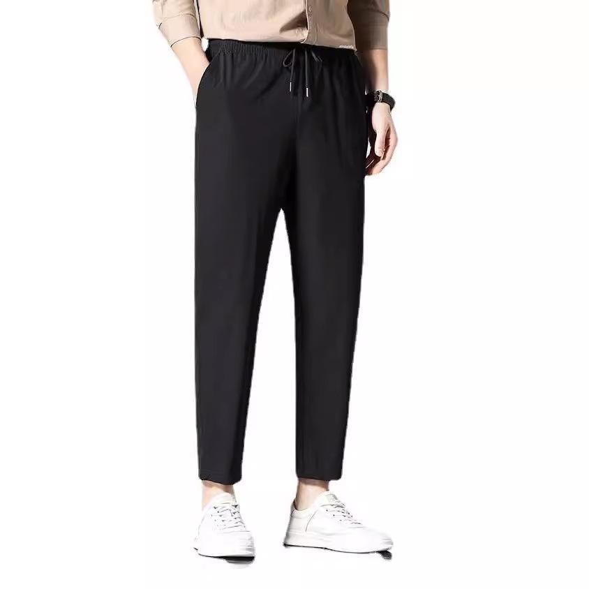 2022 Men's Summer Ice Silk Casual Sports Trousers - Lightweight Straight Nine-Point Pants