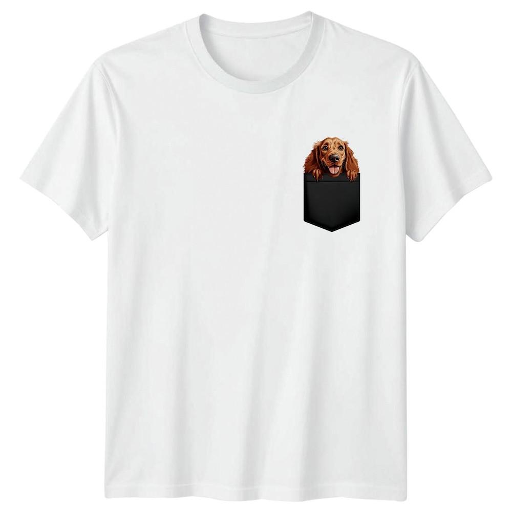 Golden Retriever Dog Peeking Pocket Animals Dogs Unisexs TShirt Unisexs Tee Graphic S