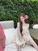 Elegant One-Shoulder Chiffon Dress - Summer Loose Fit, Slimming Short Skirt