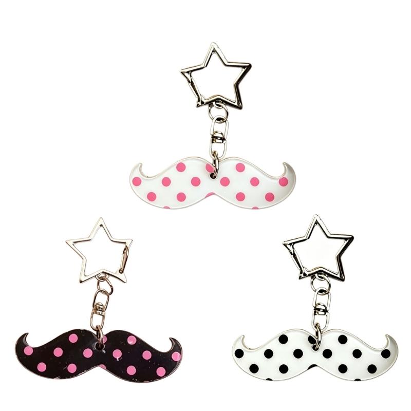 Charming Mustache Shaped Acrylic Keychain Excellent As A Gift Or Personal Accessory 5Cm Long 8G Lightweight