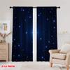 2D Flat Printing 2pcs Window Drapes Night Sky Versatile Polyester Fabric Without Electricity Birthday Party Use for Wall Art