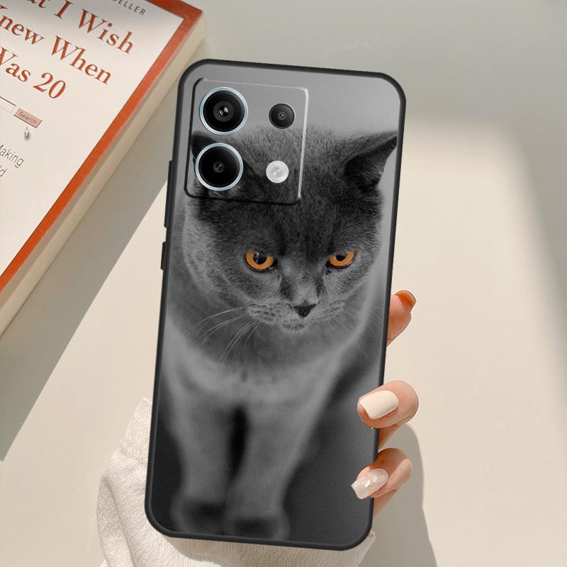 British Shorthair Cat Funda For Xiaomi Redmi Note 13 14 9 10 12 11 15 Pro Plus Case For Redmi 15 C 12C 13C 14C 10C