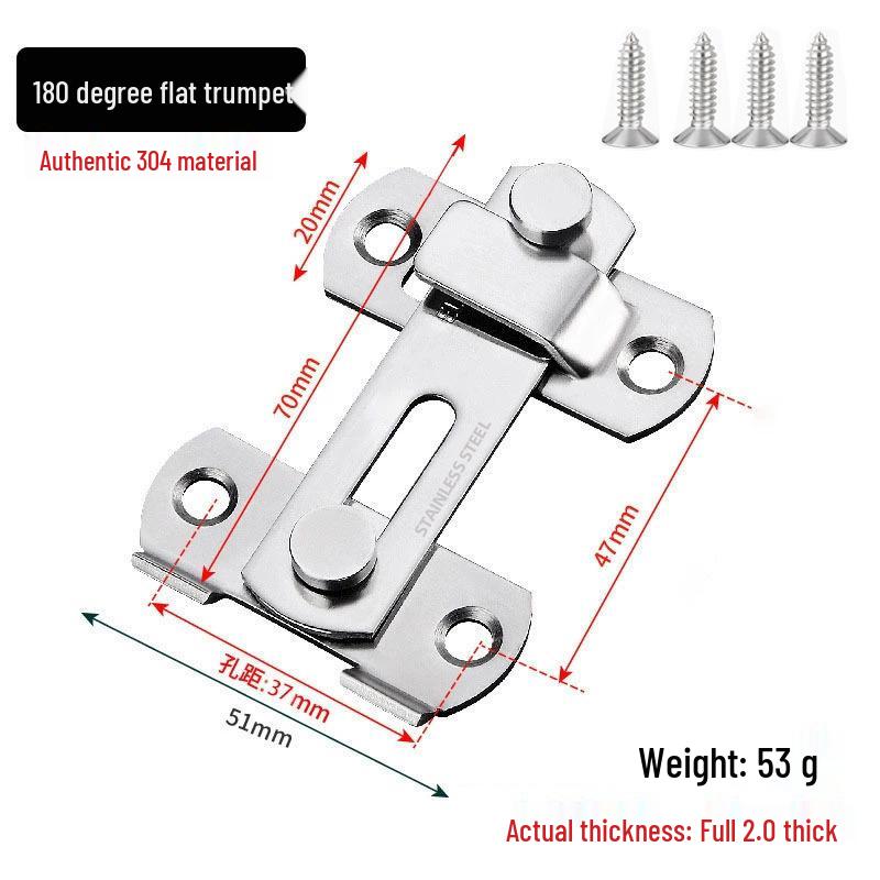 Modern Black Stainless Steel Door Buckle Latch for Pet Cage or Barn Sliding Doors