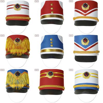 Kids Majorette Hat Toy Soldier Hats Drum Band Hat Drummer Hats for Boy Girl Cosplay Party Hat