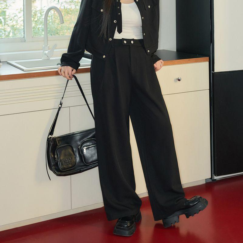 

Zhang Daren 2026 Spring Collection Plus Size Women s Fashion Slimming Suit Trendy Street Style Blazer Black Wide-Leg Pants Pants 2XL