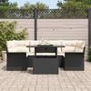 VidaXL Ensemble canapé jardin 7 pièces avec coussins Noir Rattan 3348213