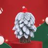 Mini Christmas Tree Small Tabletop Artificial Flocking Snow Christmas Tree with Wooden Stand for Dining Table Desk Home Holiday Decoration
