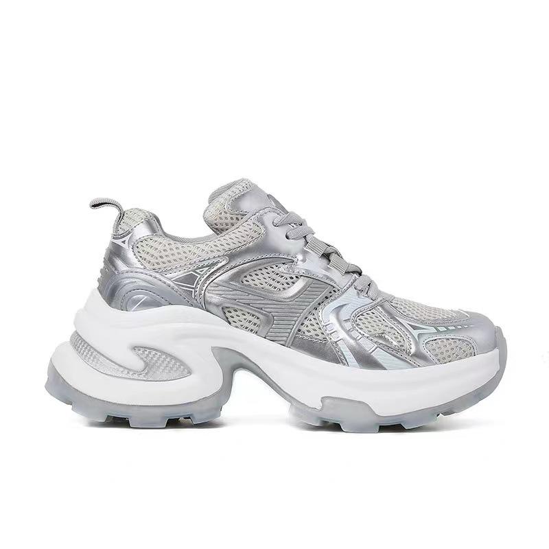 Thick-soled sports and leisure 2025 spring and summer new ins trendy girl shining galaxy breathable mesh soft-soled dad women's shoes