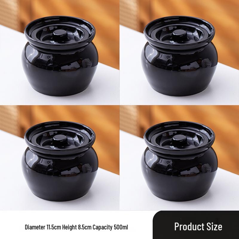Ceramic Double Boiler Stew and Egg Custard Pot with Lid