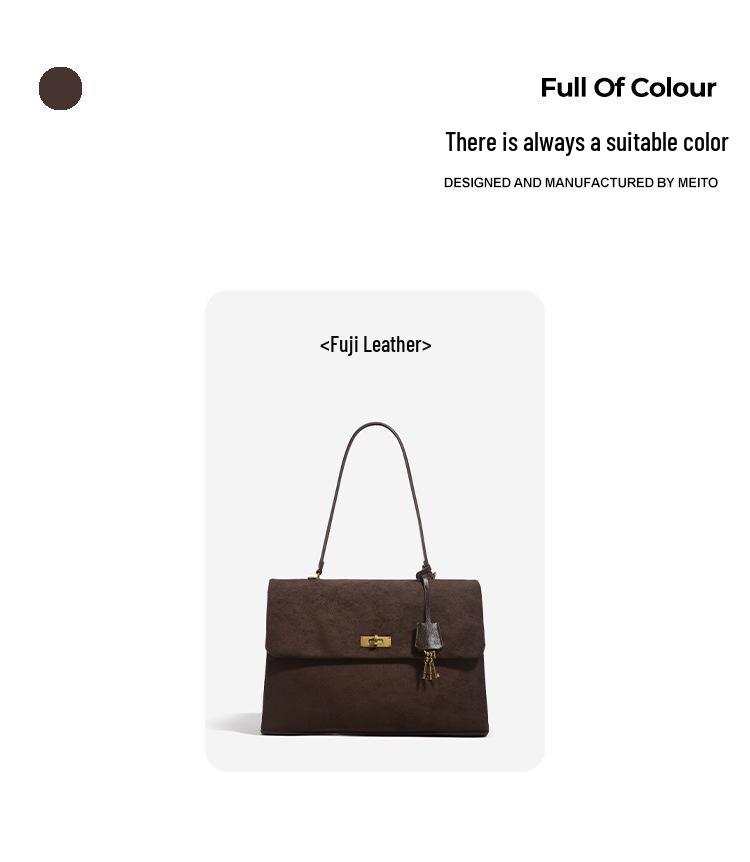 Suede Messenger Tote: Large Commuter Crossbody Handbag for Laptops