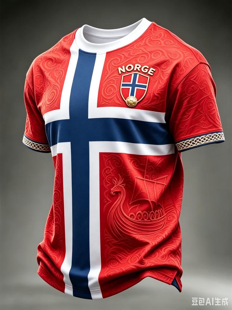 2026 Nuova Maglia da Calcio da Uomo Norvegia Girocollo Stampa Piatta Nordica Jacquard Asciugatura Rapida Traspirante Magliette Sportive per Fan