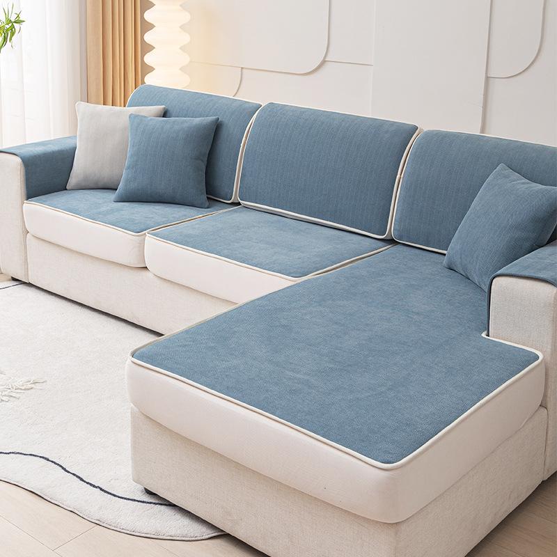 Sofa Cover Matcha Green High-Grade Universal All-Inclusive Sofa Chenille Non-Slip Four Seasons Cushion