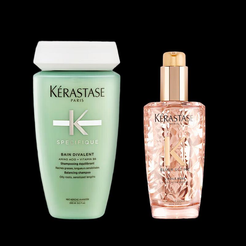 

Kérastase Dual Function Shampoo & Rose Hair Oil Set