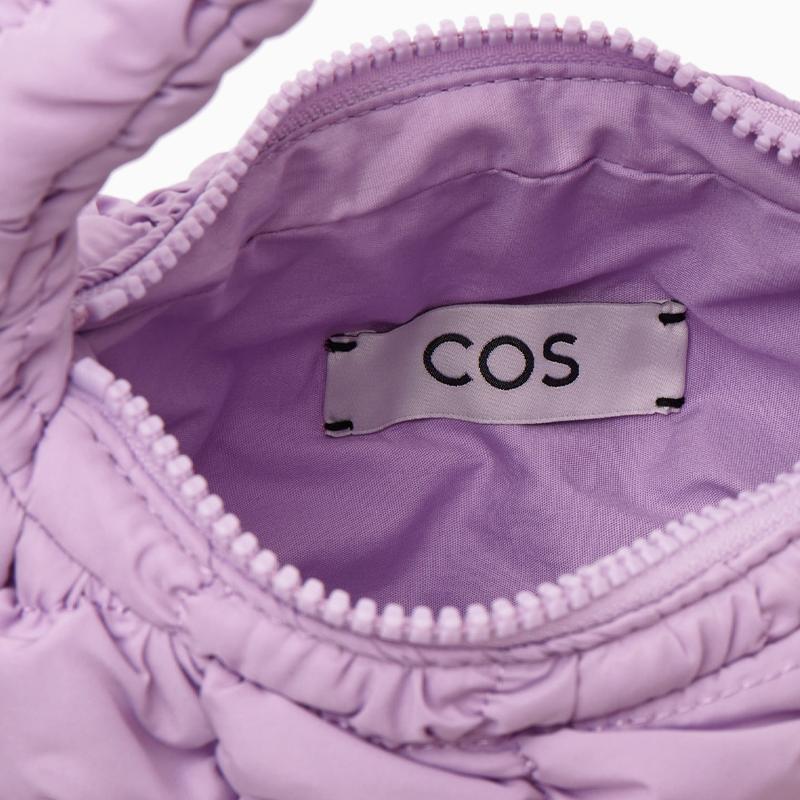 COS Quilted Texture Zipper Finger Zipper Closure Cloud Bag Tote Women tote Lilac 1171064007