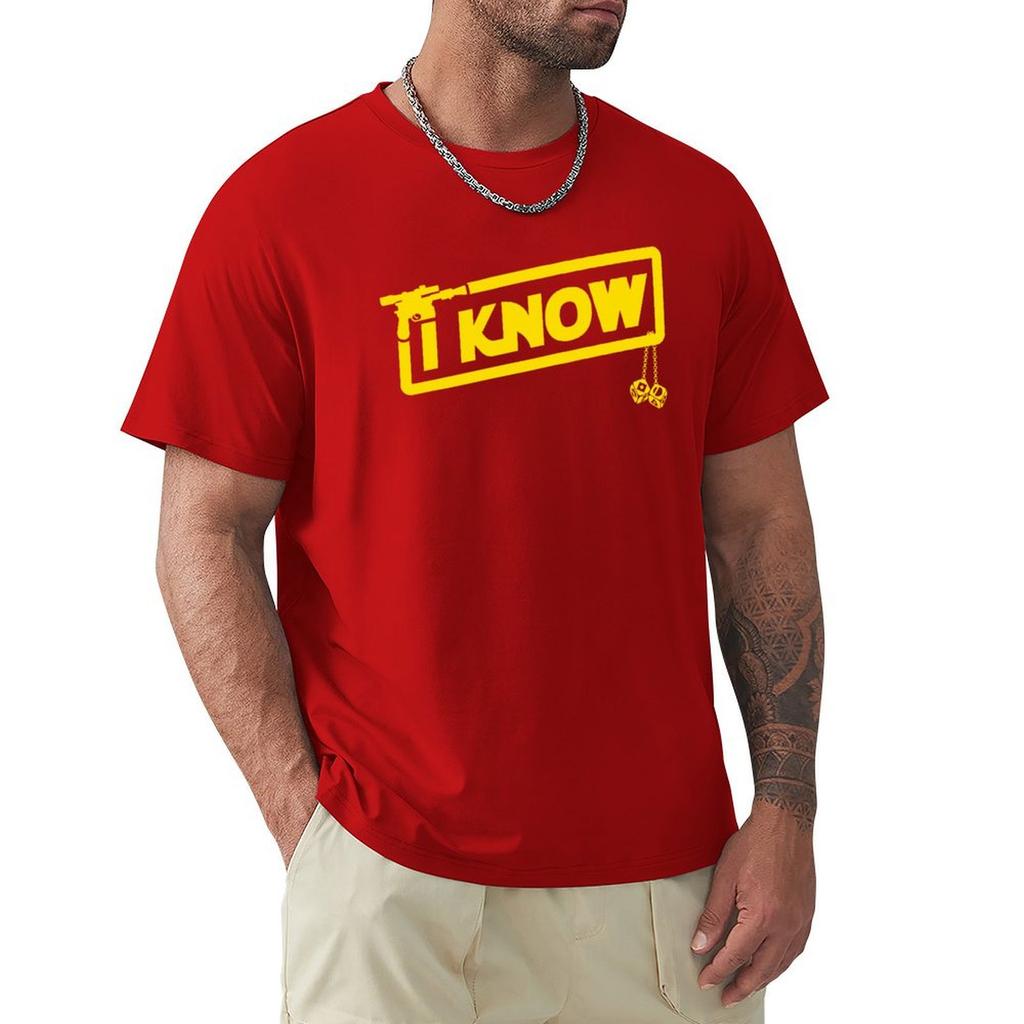 I Know T-Shirt Vintage T Shirts Graphic Tee Shirt Sweat Blanks Heavyweight T Shirts For Men