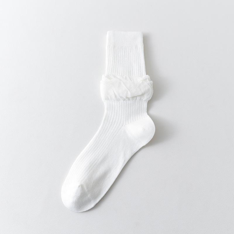 Spring And Summer Thin Socks Women'S Lace Bubble Mouth Sweet Medium Tube Stacking Socks Girl Socks