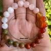 Festive Gifts Multicolor Agate Unakite And White Jade Beaded Bracelet Vibrant Fashion Jewelry For Women Daily Wear Simple Versatile Accessory