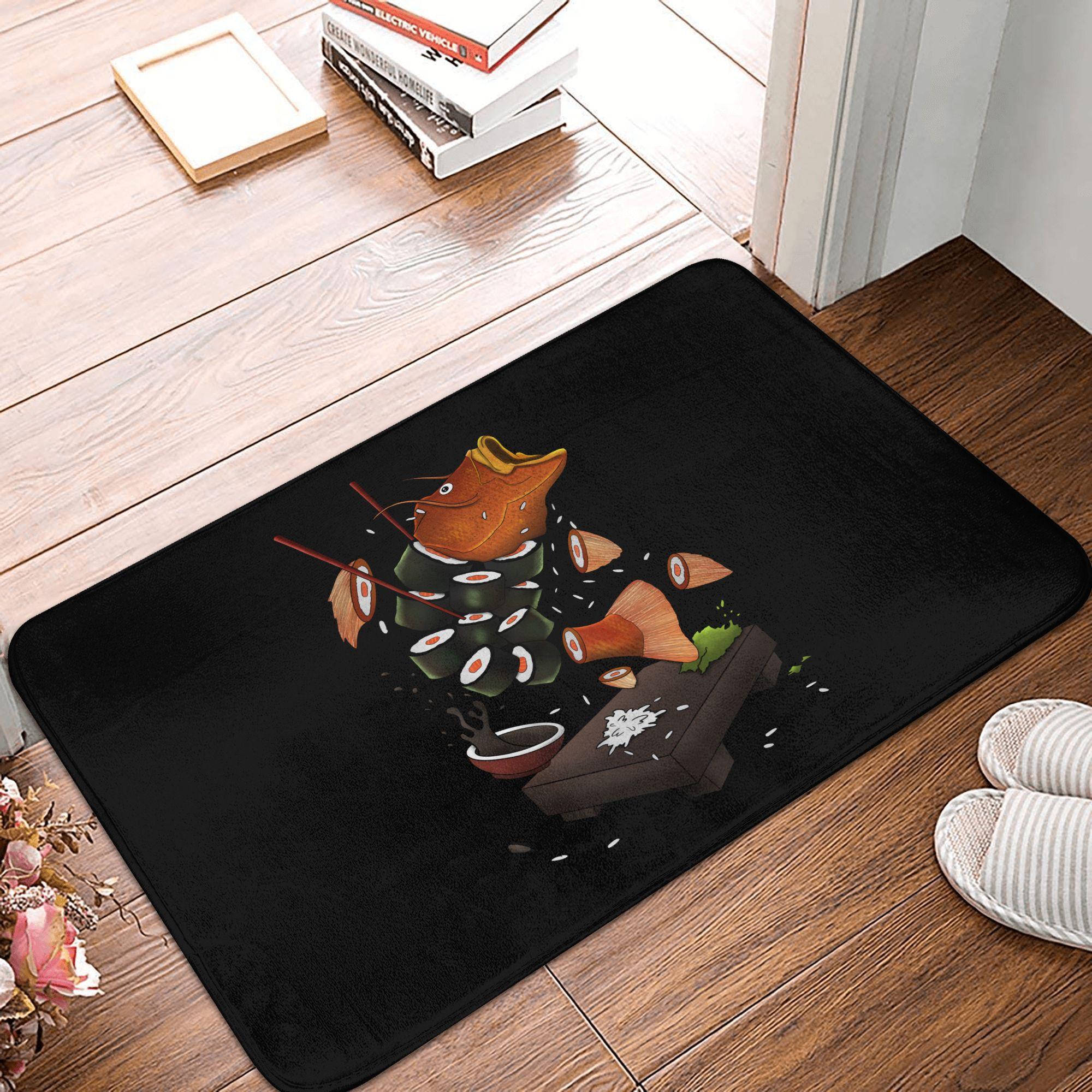 Funny Sushi Fish Doormat Mat Anti-Slip Japan Food Kitchen Bath Garden Rug Carpet 40x60cm