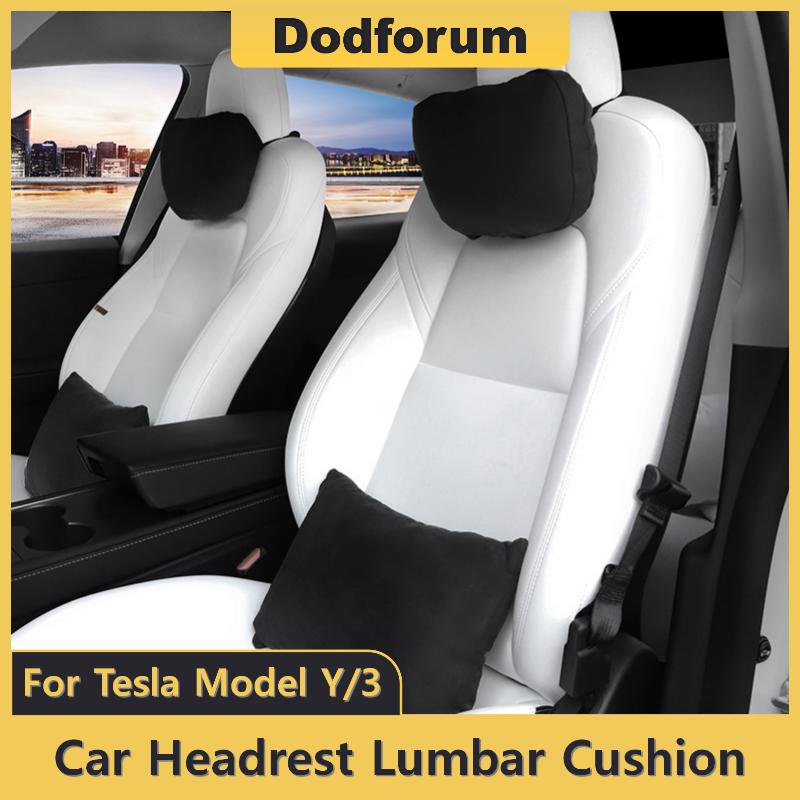 

Car Headrest Lumbar Cushion Auto Interior Parts Car Neck Pillow Black And White Style For Tesla Model 3 Model Y 2023