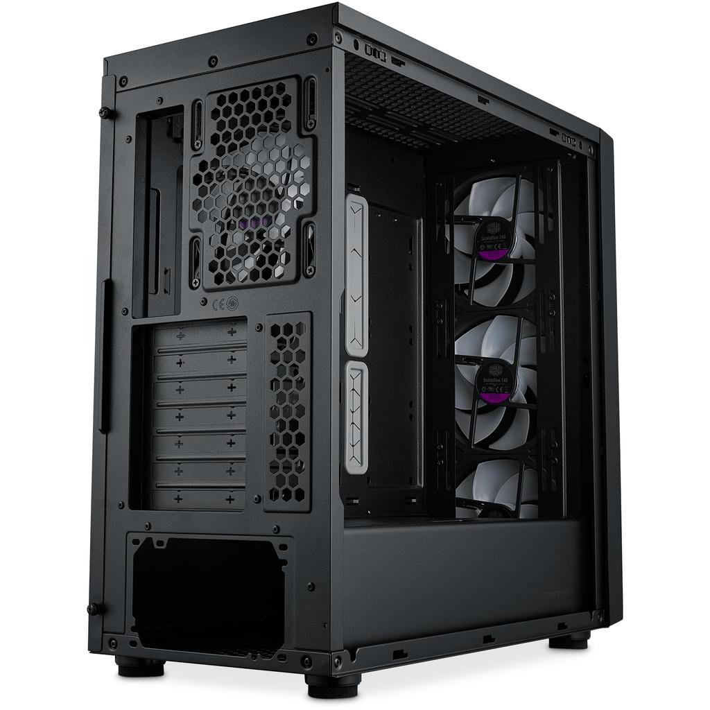 Cooler Master MasterBox 600 Back Wiring Radiator Compatible with 4 ARGB Fans Mid Tower ATX PC Case Black CS9003 Motherboard/420mm MB600-KGNN-S00