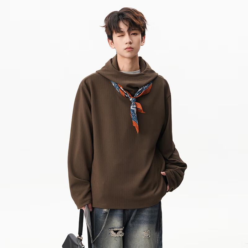 

ТОМ АДАМ Мужская толстовка с капюшоном свободного кроя однотонной расцветки L