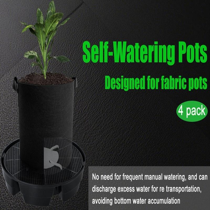 4pcs Auto Watering Plant Saucers Automatic Humidities Control Nonwoven Fabric Pot Trays for Indoor Outdoor Plant