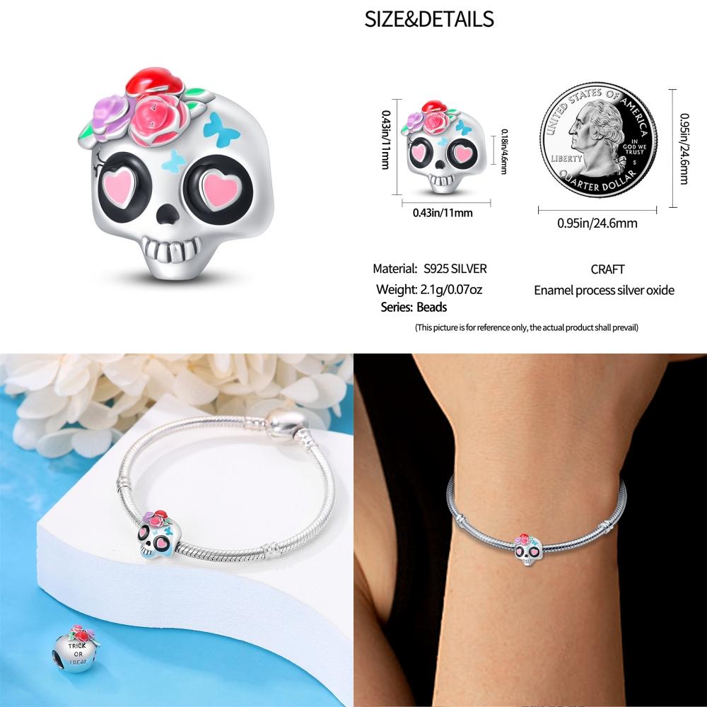 15 Style Halloween Series Copper Pendant Charms Pumpkin Skull Beads Fit Fine Bracelet Holiday Jewelry Gifts