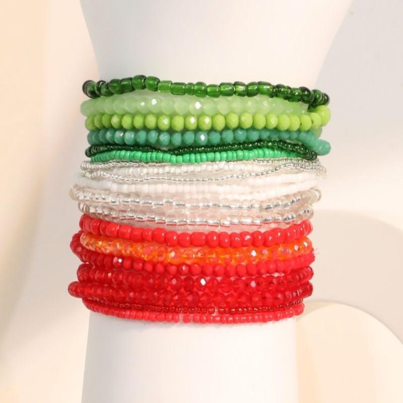 Elegant Handmade Bead Bracelet Collection Stackable Beaded Bracelets Accessory Handmade Bangle for Fashionistas