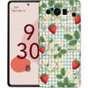Luxury Phone Case For Google Pixel 10 9 8 9A 8A 7 7A 6 Pro XL 6A 5G Black Soft Back TPU Cover Summer Strawberry Flowers Print