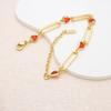 Crystal Heart Bracelet Adjustable Gold Color Stainless Steel Metal Chain Bracelet for Women Men Casual Party Jewelry for Girl