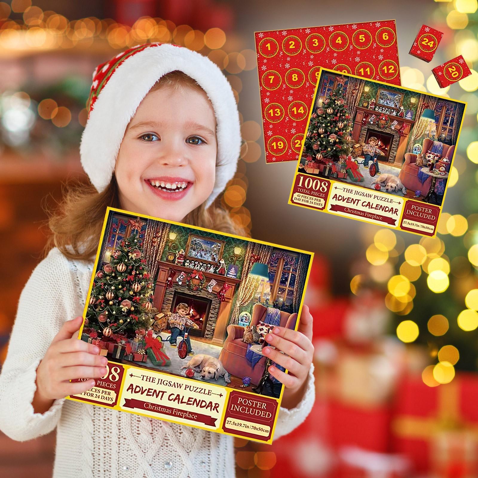 BITOYO Puzzle Calendario dell'Avvento 2024, 24 Scatole da 1008 Pezzi, Natale Calendario Conto Alla Rovescia, Puzzle di Natale per Adulti e Bambini, Calendario Natalizio Jigsaw Puzzle Regalo