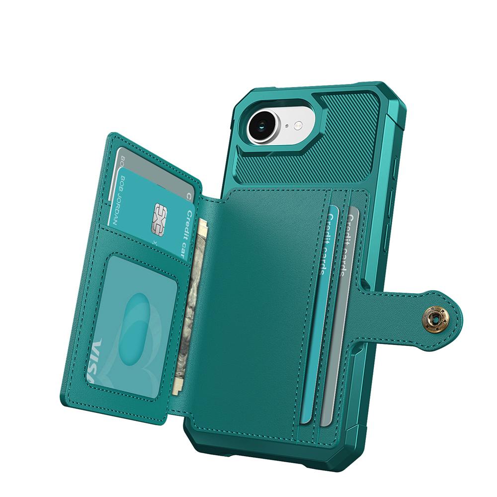 Custodia Portafoglio con Slot Porta Carte e Supporto Magnetico per Auto per IPhone 16E 16 15 Plus 14 13 12 Pro Max XS XR Cover in Pelle