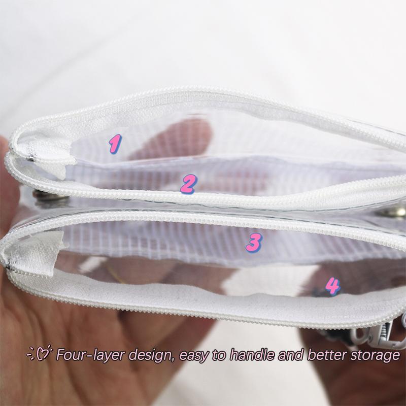 

Многослойная сумка для хранения из ПВХ, водонепроницаемый держатель для карт, кошелек, прозрачная молния, мини-кошелек для монет, многофункциональные сумки для хранения