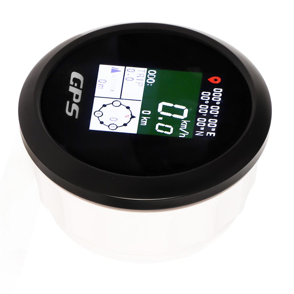 85mm GPS Speedometer 9‑32V TFT Screen Digital Display Speed Gauge Universal for Yacht RV Motorcycle Black Dial Black