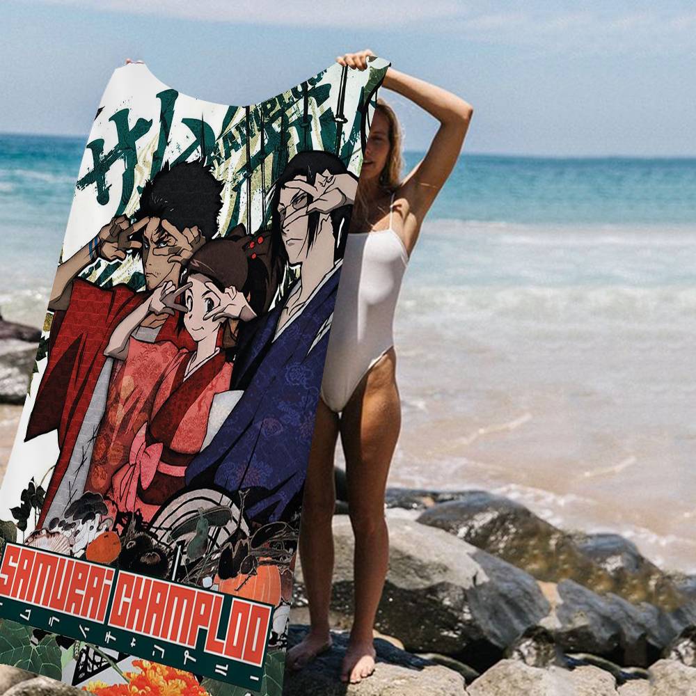 Adventure Samurai Champloo Big Microfiber Beach Towels Quick Dry Towel Sand Beach Towels Pool Towel For Travel Swim Pool Yoga