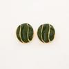 Elegant Enamel Drip Oil Stud Earrings: S925 Silver Needle, Gold-Plated Copper, Autumn/Winter Color Block Design for Women