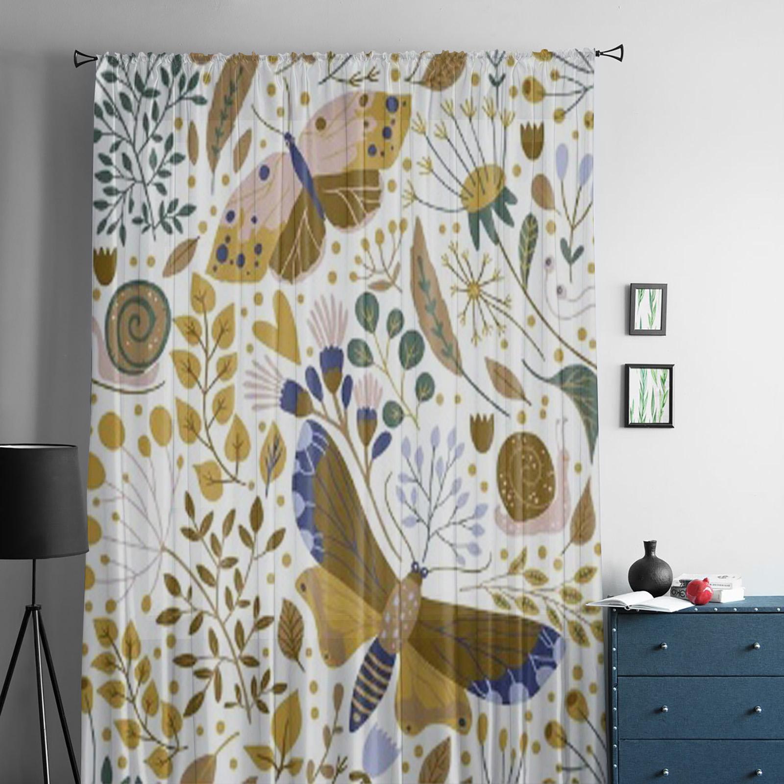 Цветочные Ботанические Бабочки Прозрачные Шторы Для Гостиной Спальни Вуаль Шторы Для Окна — фото 5