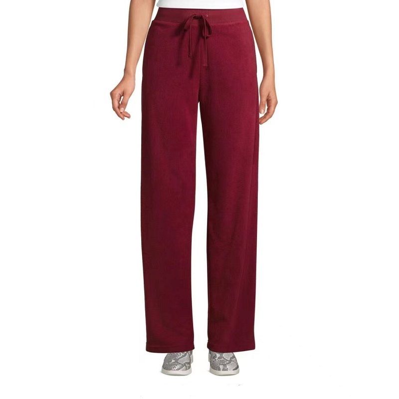 

Fleece-lined Tether High Waist Warm Has Pocket Casual Pants Burgundy S