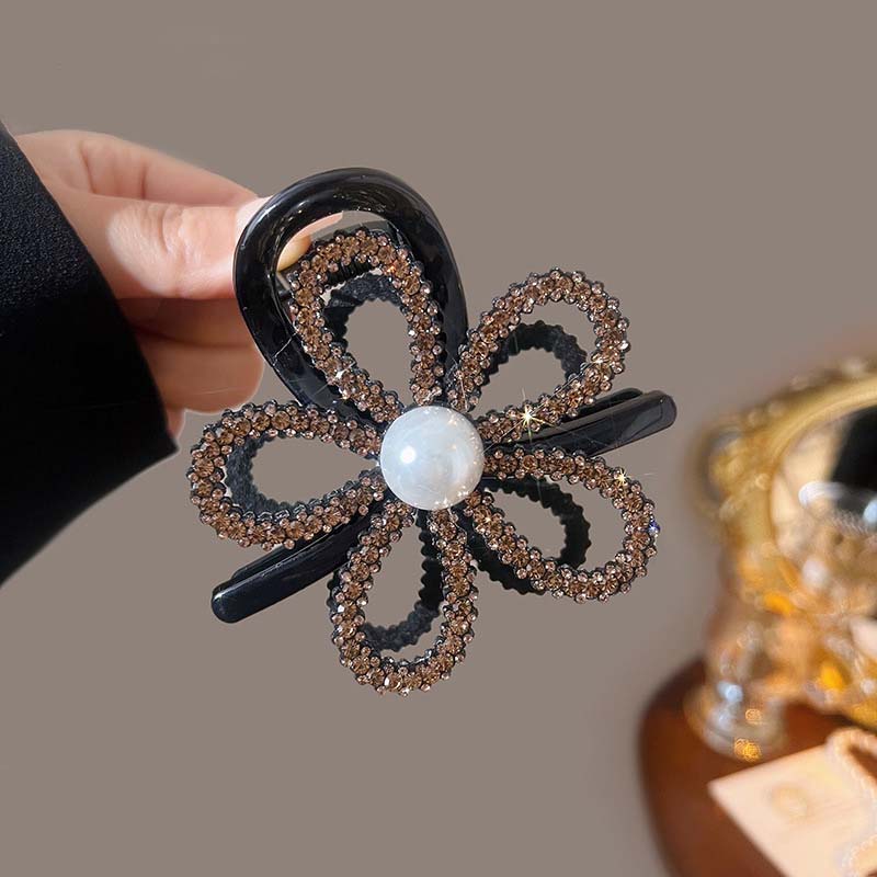 New Rhinestones Hollow Flower Hair Claw For Women Girls Fashion Elegant Hair Ornament Hair Clips Headband Hair Accessories