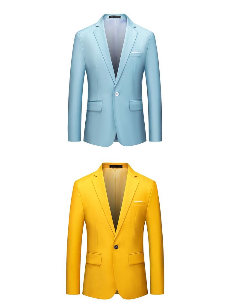 2025 Spring/Autumn Men's Solid Color Single-Button Business Casual Suit Jacket