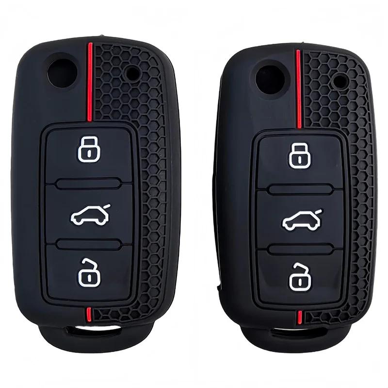 Silicone Car Key Case Cover For Volkswagen Vw Polo Golf Passat Tiguan Beetle Caddy T5 Up Eos Skoda Octavia Seat Leon Altea