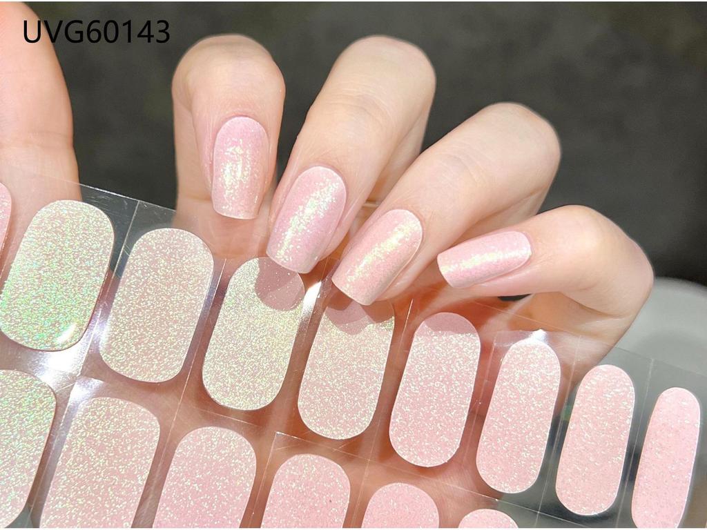 Transparent Nude UV Gel Nail Art Stickers: Semi-Cured, Semi-Baked Manicure Sheets