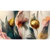 Vintage Flowers Canvas Painting Gold Green Pink Wall Art Canvas Art Posters Prints Modern Mural Pictures for Living Room Decor