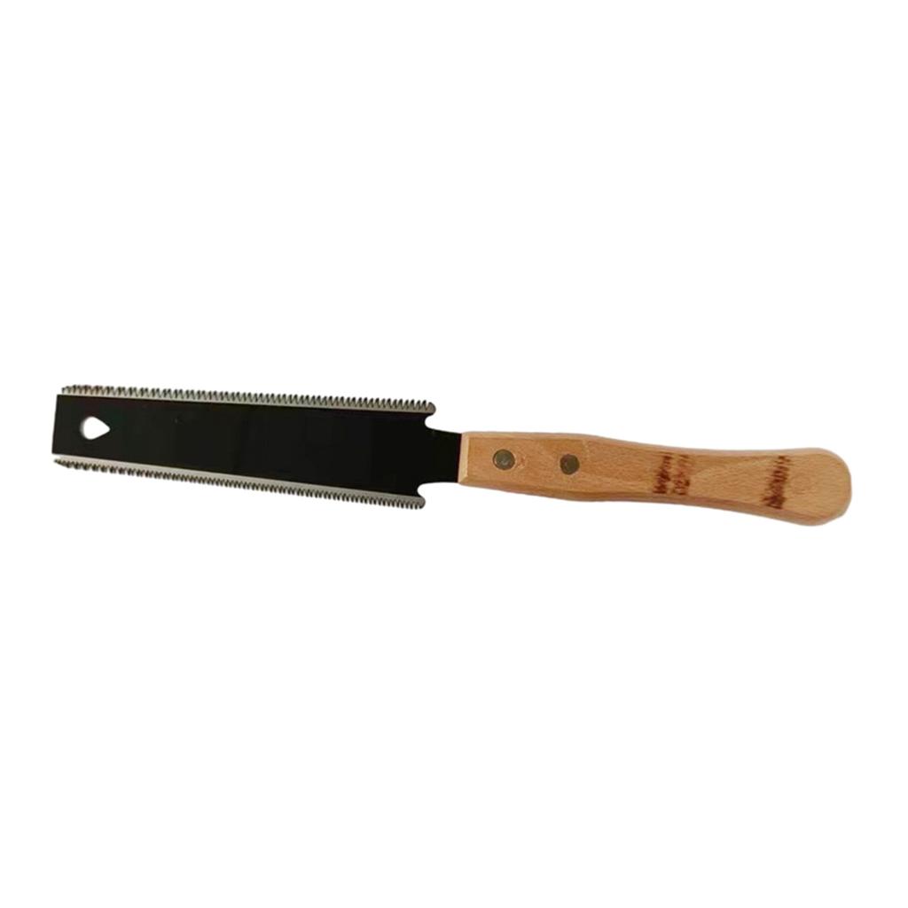 Small Japanese Hand Saw for Fine Cutting Wood, Heatigo Double Edged Flush Cut Saw, Non-slip Wooden Handle