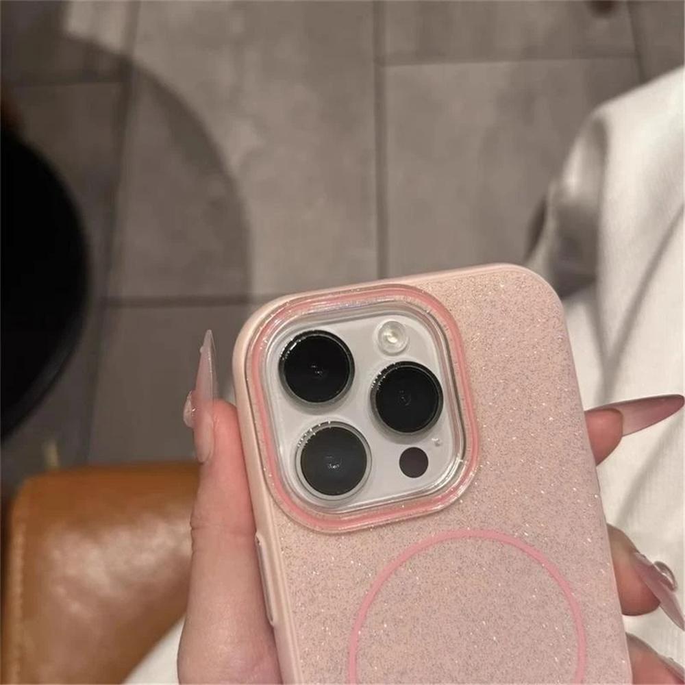 Glitter Wireless Charge Phone Case For For Iphone 11 12 13 14 15 16 Pro Max Plus Magnetic Bumper Back Cover