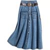 Kjol av vår-sommartyp Dammode Jeanskjol PLUS SIZE